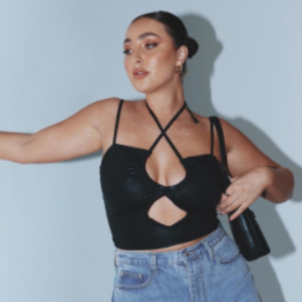 Black Strappy Women's Top